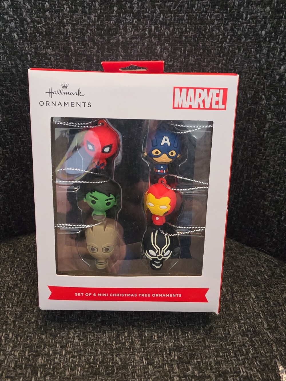 NIB Hallmark Ornaments Marvel Set Of 6 Mini Christmas Tree Ornaments